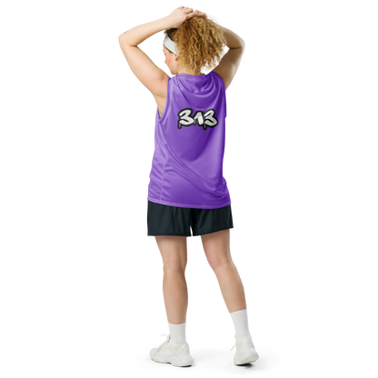 'Detroit 313' Basketball Jersey (Tag Edition) | Unisex - Lavender