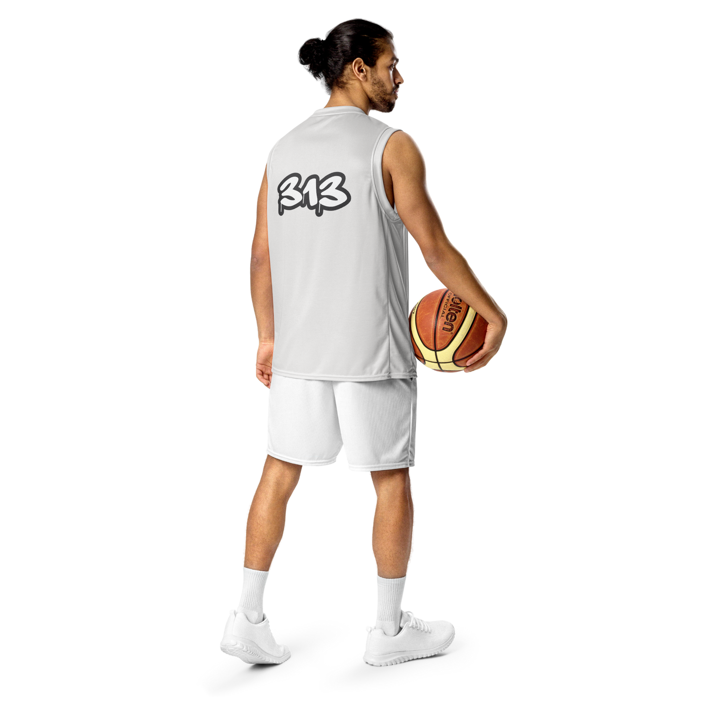 'Detroit 313' Basketball Jersey (Tag Edition) | Unisex - Birch Bark White