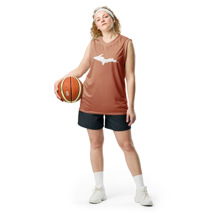 Michigan Upper Peninsula Basketball Jersey (Copper w/ UP Outline) | Unisex Recycled