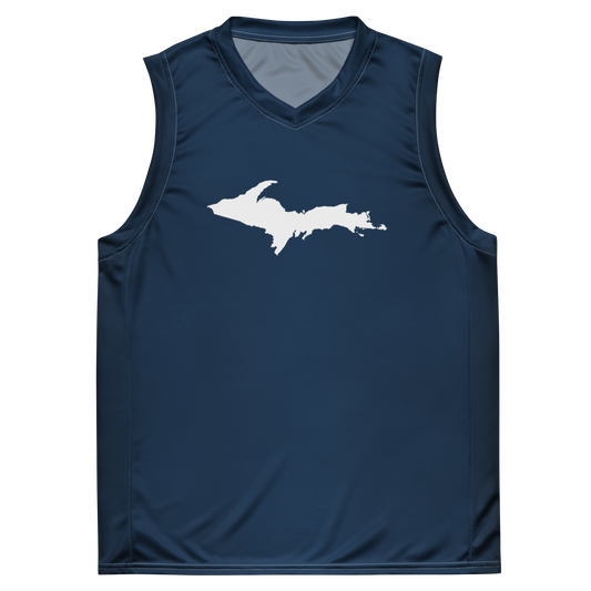 Michigan Upper Peninsula Basketball Jersey  (w/ UP Outline) | Unisex - Navy