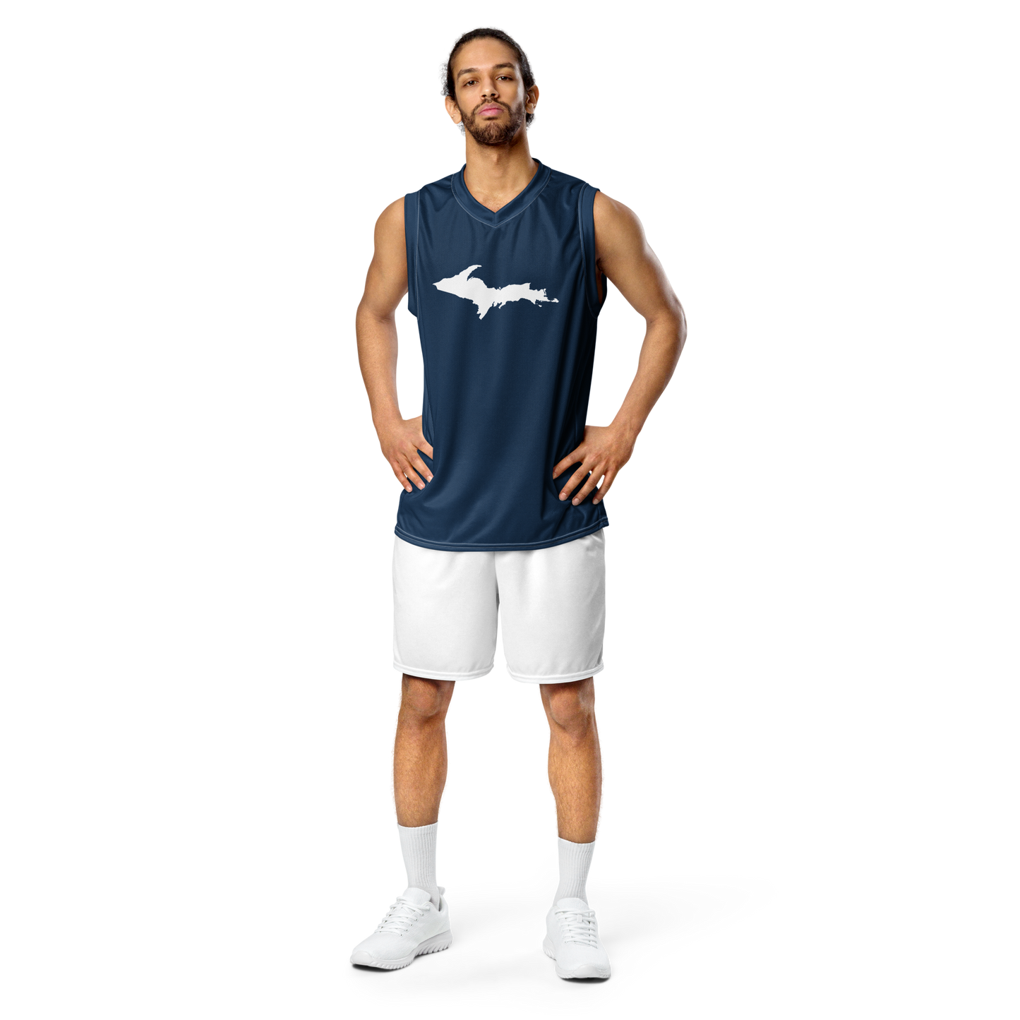 Michigan Upper Peninsula Basketball Jersey  (w/ UP Outline) | Unisex - Navy