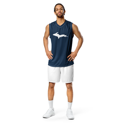 Michigan Upper Peninsula Basketball Jersey  (w/ UP Outline) | Unisex - Navy