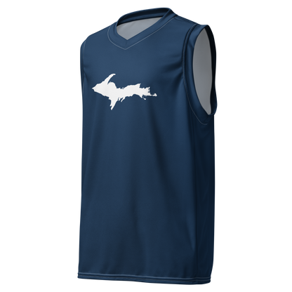 Michigan Upper Peninsula Basketball Jersey  (w/ UP Outline) | Unisex - Navy