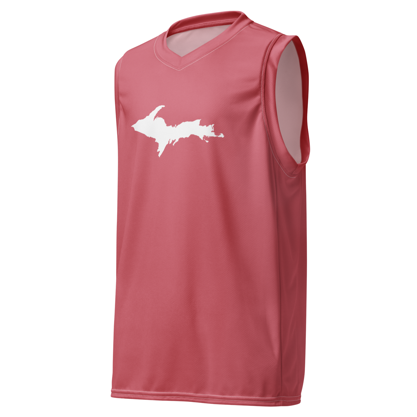 Michigan Upper Peninsula Basketball Jersey (w/ UP Outline) | Unisex - Watermelon Pink