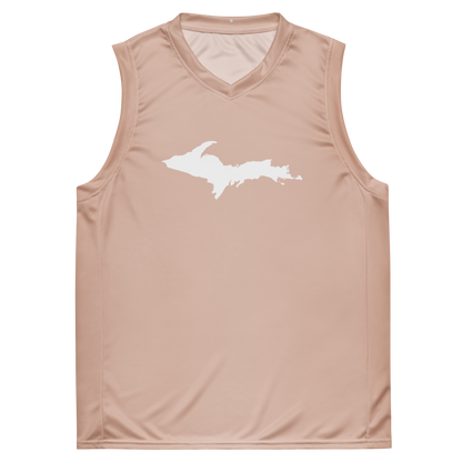 Michigan Upper Peninsula Basketball Jersey (w/ UP Outline) | Unisex - Rose Gold