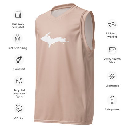 Michigan Upper Peninsula Basketball Jersey (w/ UP Outline) | Unisex - Rose Gold