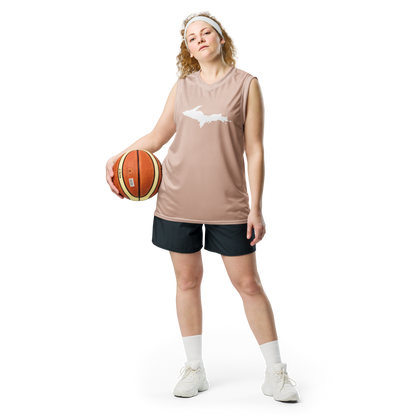 Michigan Upper Peninsula Basketball Jersey (w/ UP Outline) | Unisex - Rose Gold