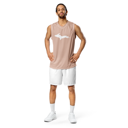 Michigan Upper Peninsula Basketball Jersey (w/ UP Outline) | Unisex - Rose Gold