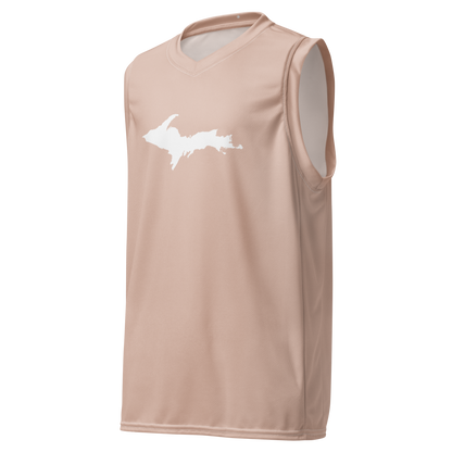 Michigan Upper Peninsula Basketball Jersey (w/ UP Outline) | Unisex - Rose Gold