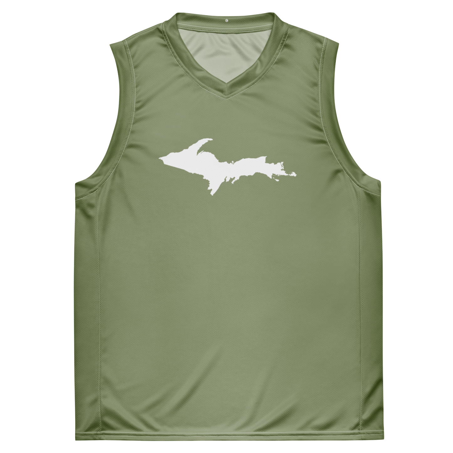 Michigan Upper Peninsula Basketball Jersey (w/ UP Outline) | Unisex - Beachgrass Green