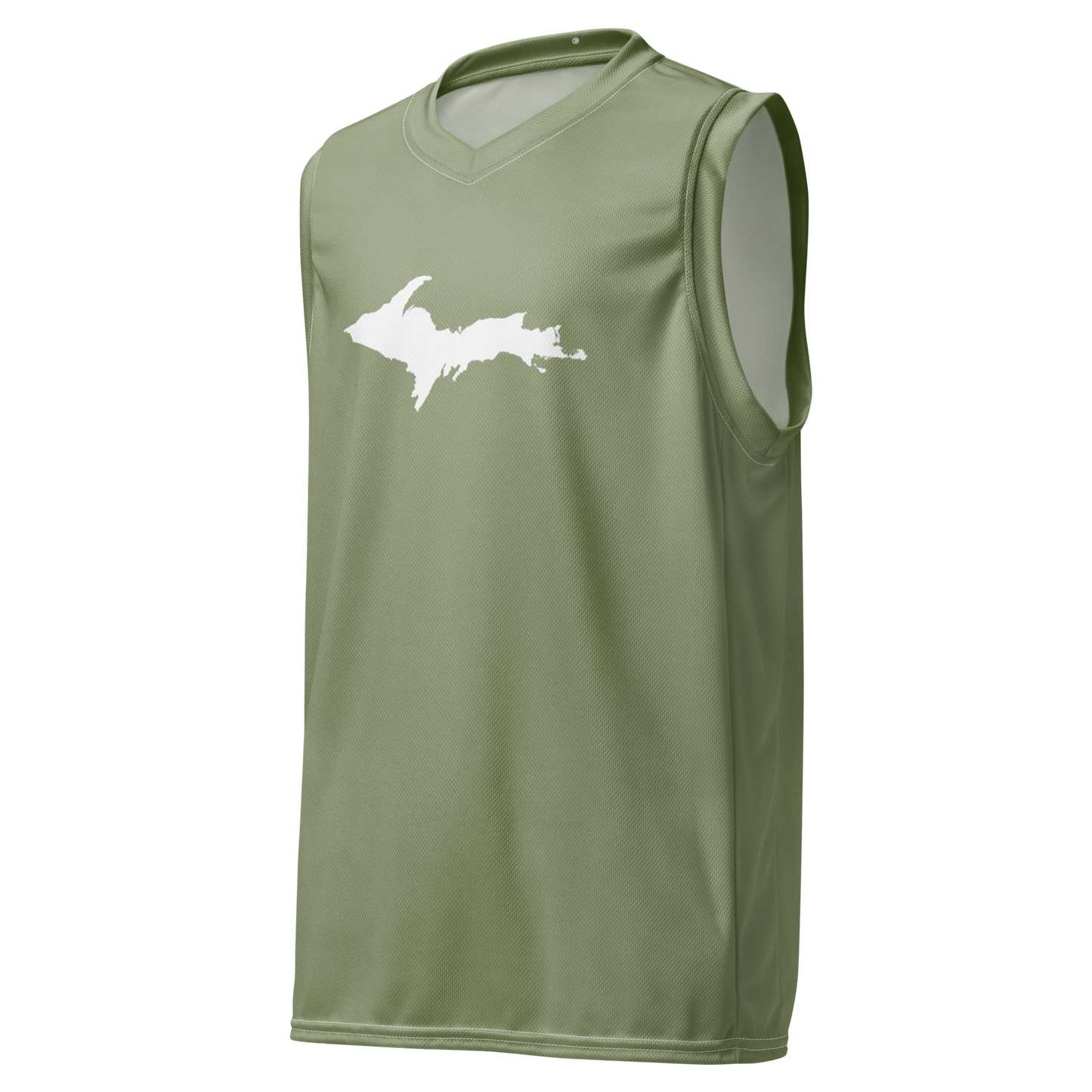 Michigan Upper Peninsula Basketball Jersey (w/ UP Outline) | Unisex - Beachgrass Green