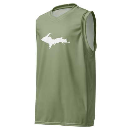 Michigan Upper Peninsula Basketball Jersey (w/ UP Outline) | Unisex - Beachgrass Green