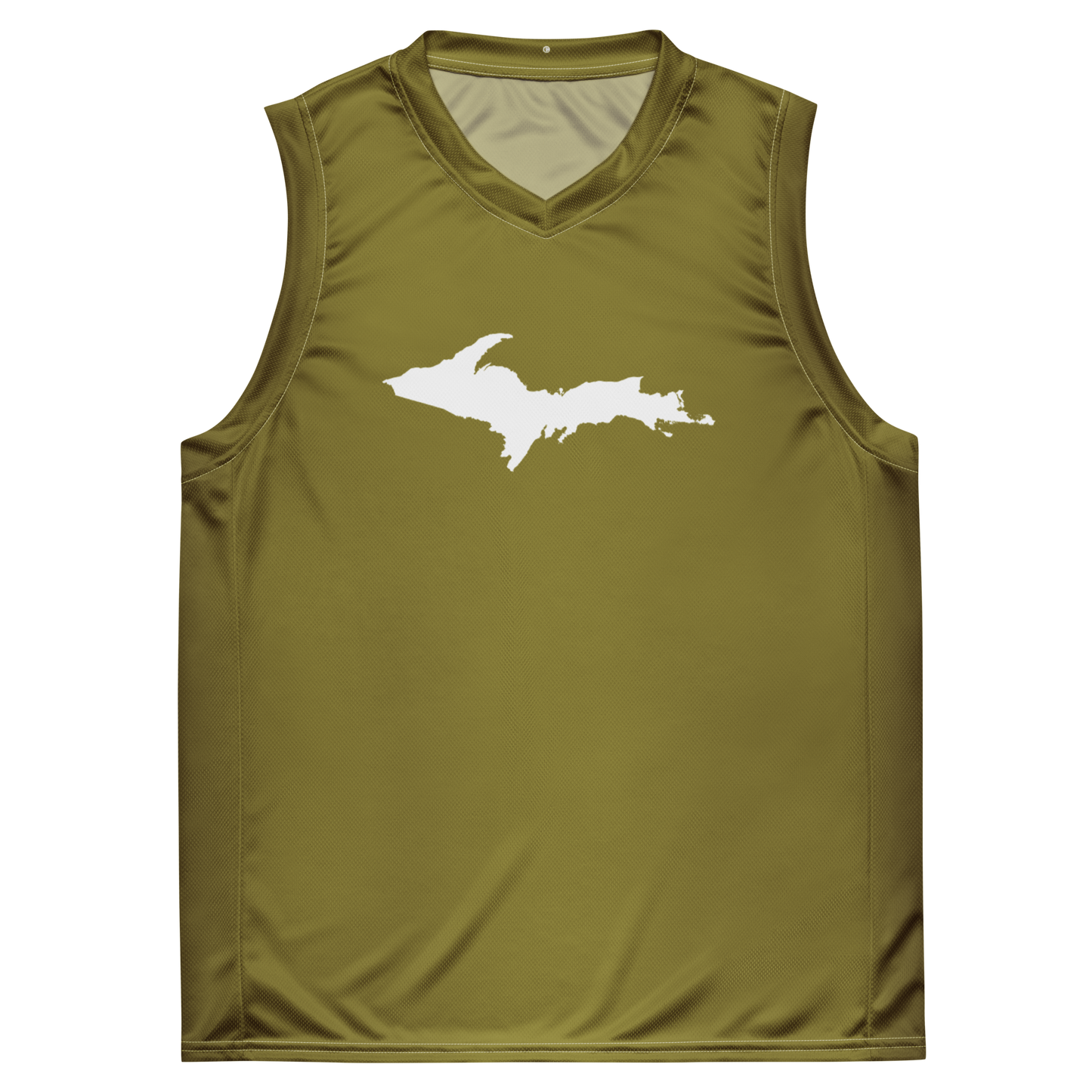 Michigan Upper Peninsula Basketball Jersey (w/ UP Outline) | Unisex - Scrub Gold