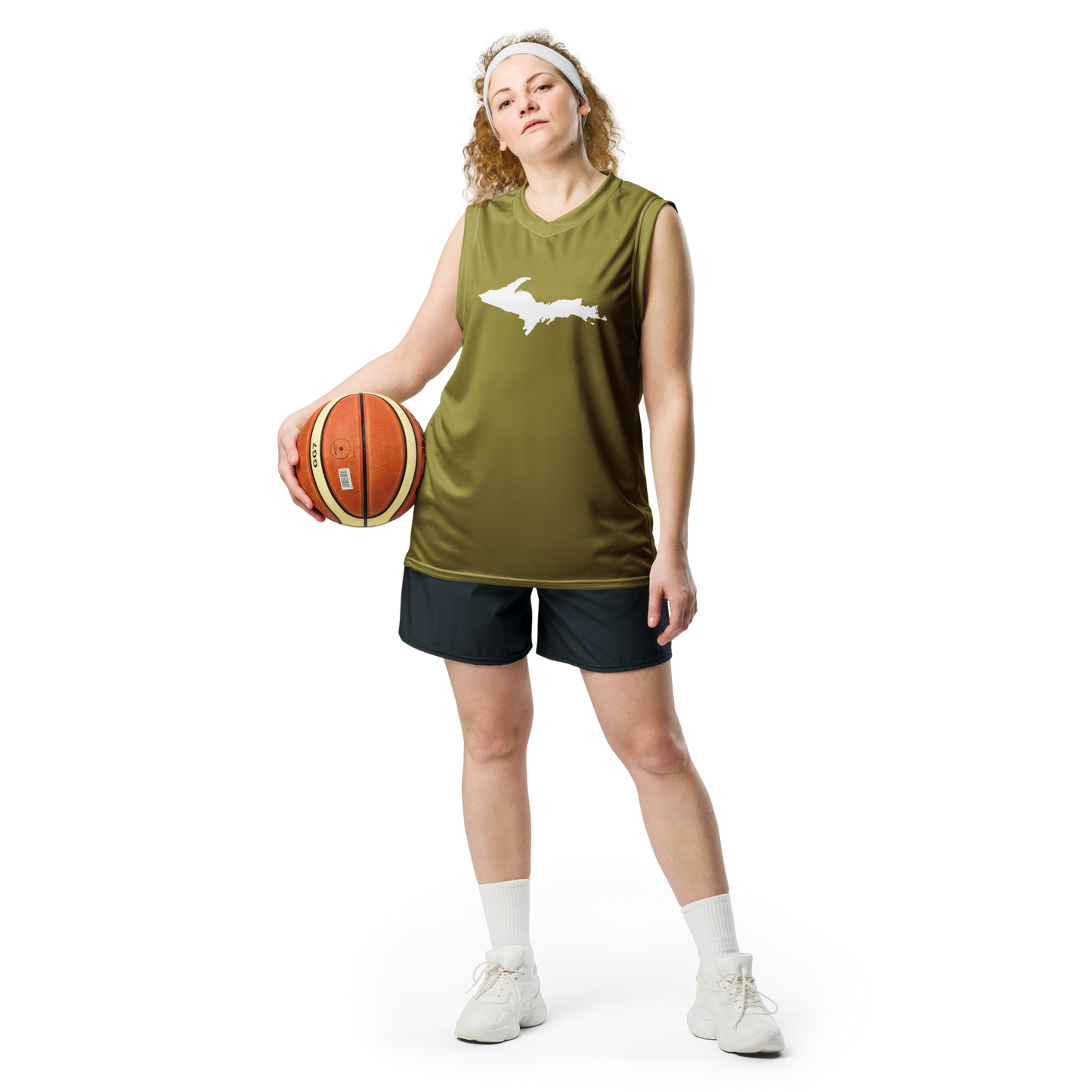 Michigan Upper Peninsula Basketball Jersey (w/ UP Outline) | Unisex - Scrub Gold