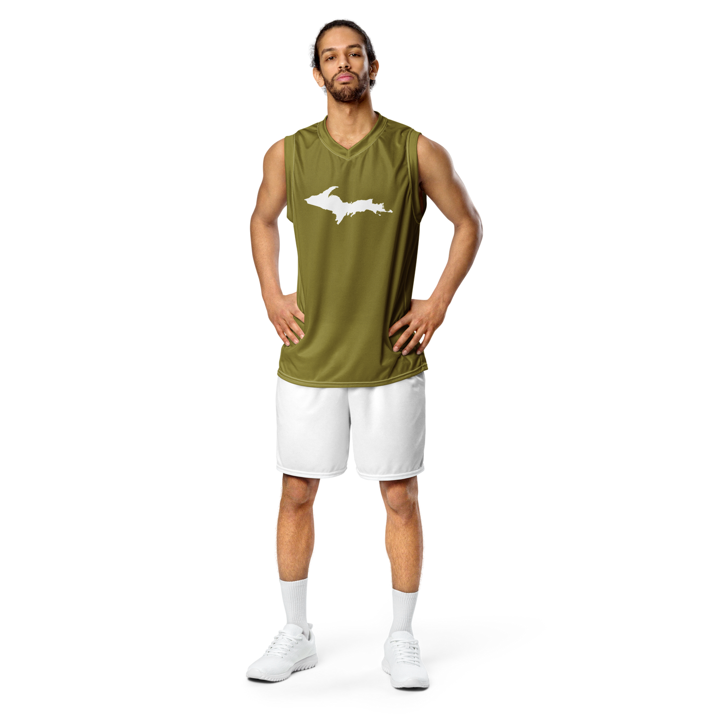 Michigan Upper Peninsula Basketball Jersey (w/ UP Outline) | Unisex - Scrub Gold