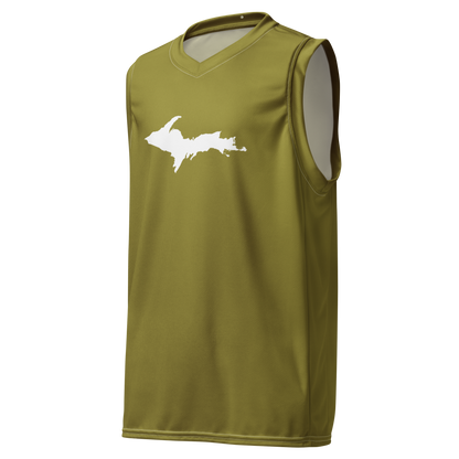 Michigan Upper Peninsula Basketball Jersey (w/ UP Outline) | Unisex - Scrub Gold