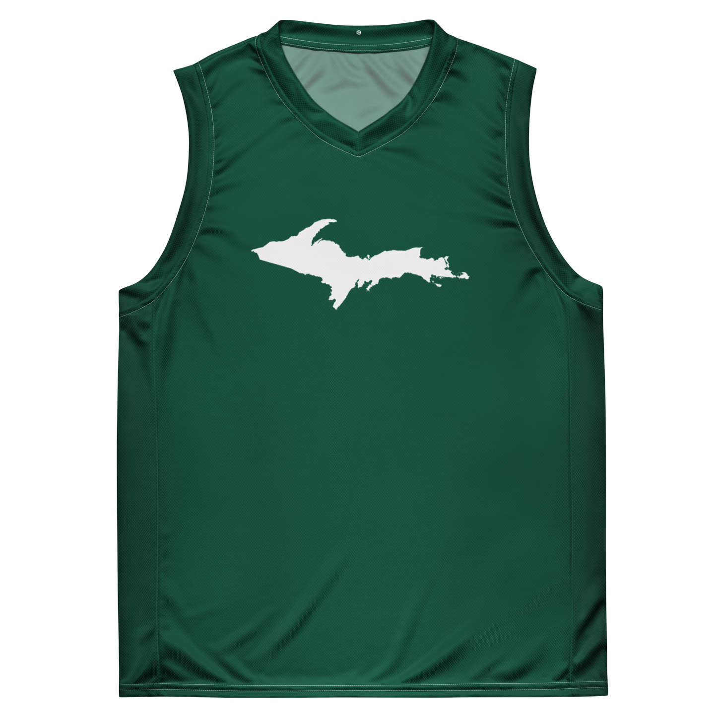 Michigan Upper Peninsula Basketball Jersey (w/ UP Outline) | Unisex - Superior Green