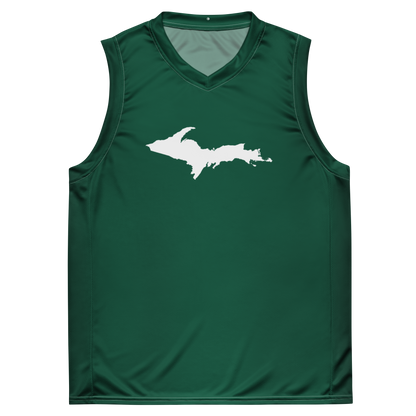 Michigan Upper Peninsula Basketball Jersey (w/ UP Outline) | Unisex - Superior Green