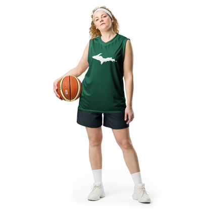 Michigan Upper Peninsula Basketball Jersey (w/ UP Outline) | Unisex - Superior Green