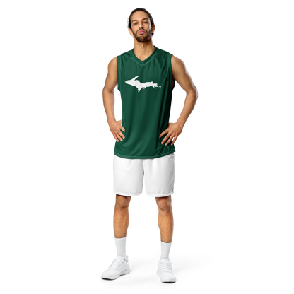 Michigan Upper Peninsula Basketball Jersey (w/ UP Outline) | Unisex - Superior Green