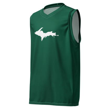 Michigan Upper Peninsula Basketball Jersey (w/ UP Outline) | Unisex - Superior Green