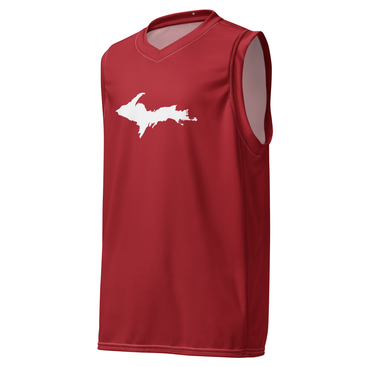 Michigan Upper Peninsula Basketball Jersey (w/ UP Outline) | Unisex - Thibleberry Red