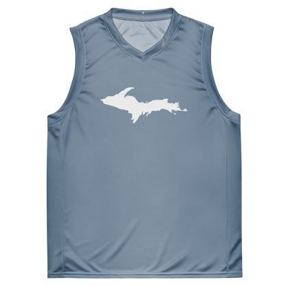 Michigan Upper Peninsula Basketball Jersey (w/ UP Outline) | Unisex - B-24 Grey