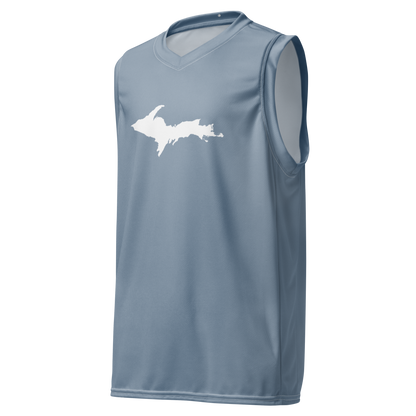 Michigan Upper Peninsula Basketball Jersey (w/ UP Outline) | Unisex - B-24 Grey