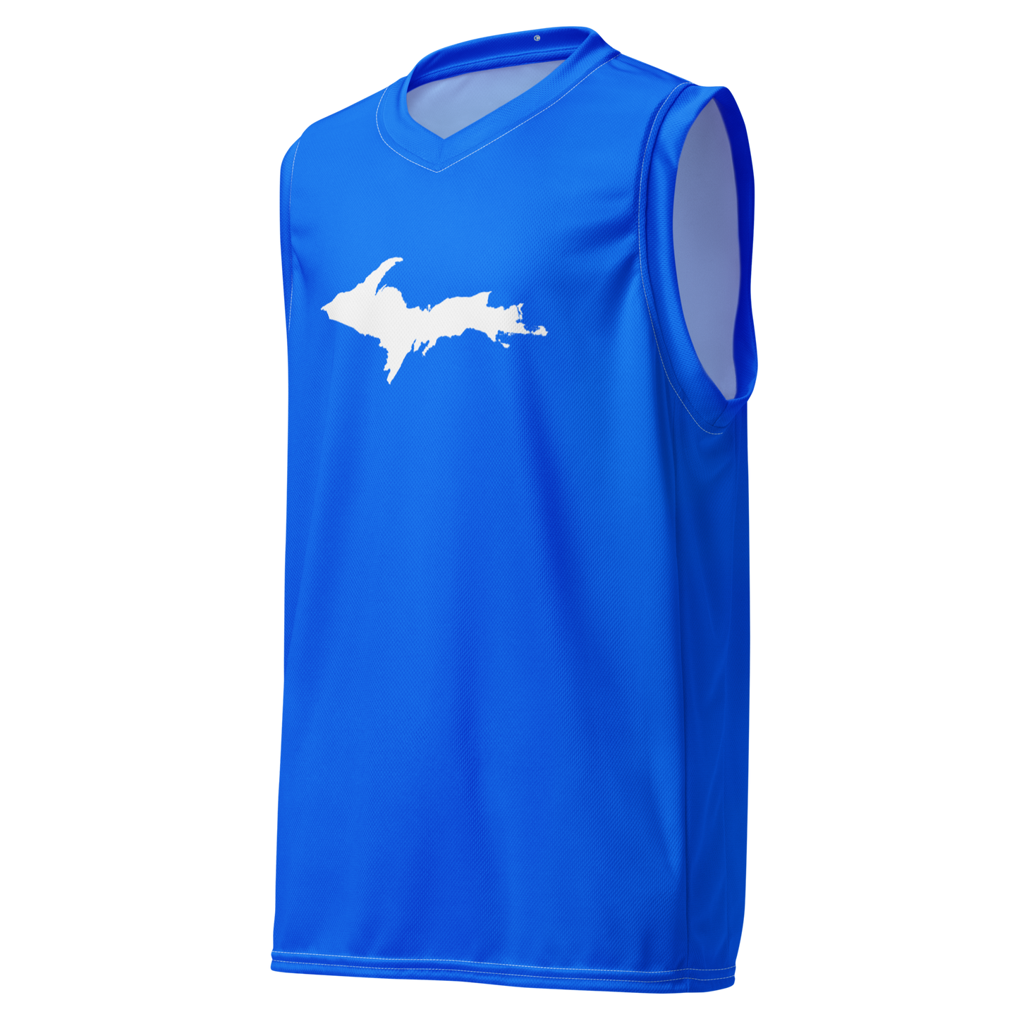 Michigan Upper Peninsula Basketball Jersey (w/ UP Outline) | Unisex - Motor Town Blue