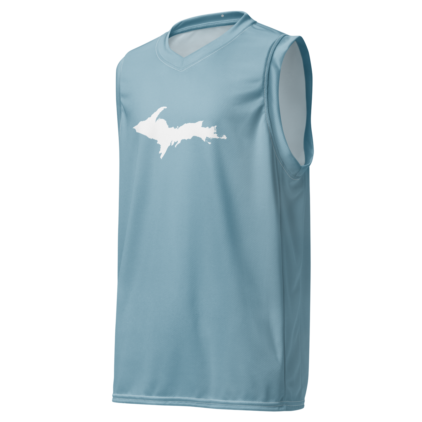 Michigan Upper Peninsula Basketball Jersey (w/ UP Outline) | Unisex - Opal Blue