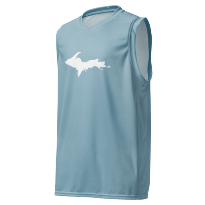 Michigan Upper Peninsula Basketball Jersey (w/ UP Outline) | Unisex - Opal Blue