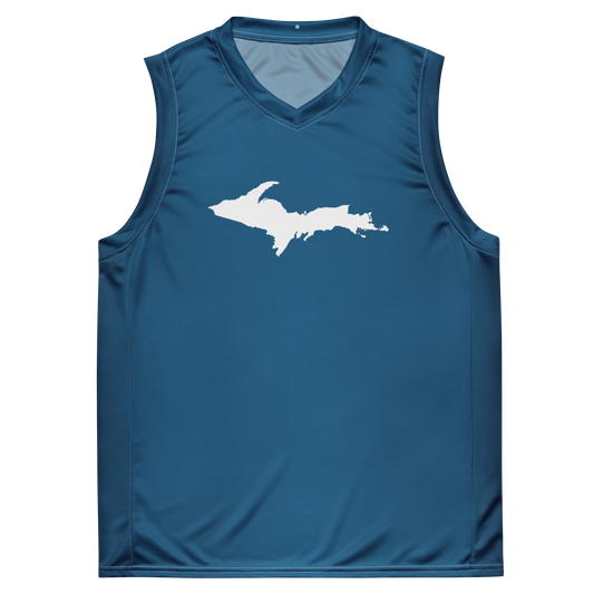 Michigan Upper Peninsula Basketball Jersey (w/ UP Outline) | Unisex - Blueberry