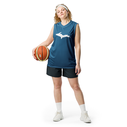 Michigan Upper Peninsula Basketball Jersey (w/ UP Outline) | Unisex - Blueberry