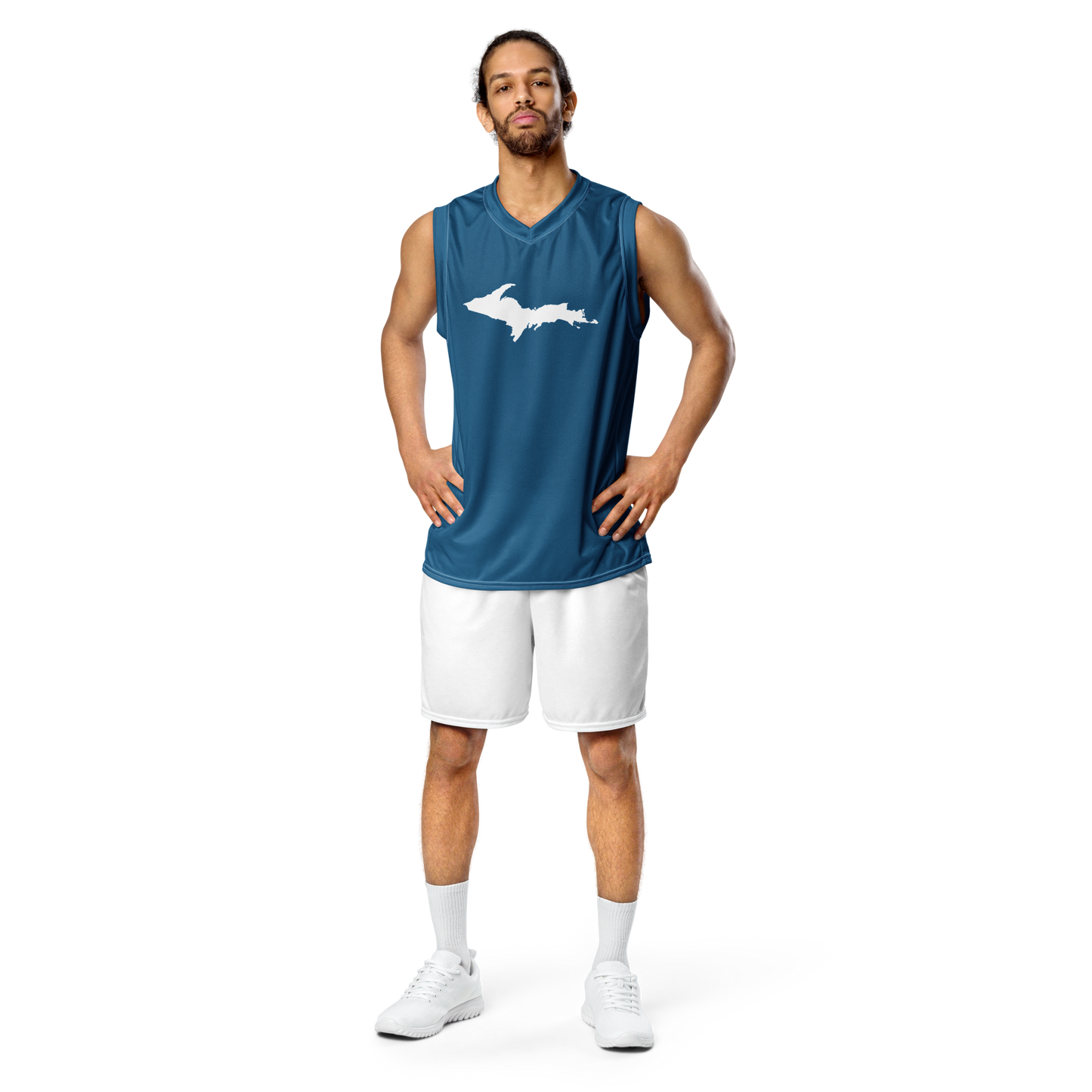 Michigan Upper Peninsula Basketball Jersey (w/ UP Outline) | Unisex - Blueberry