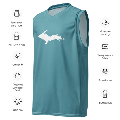 Michigan Upper Peninsula Basketball Jersey (w/ UP Outline) | Unisex - Lake Huron