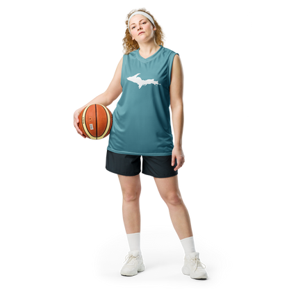 Michigan Upper Peninsula Basketball Jersey (w/ UP Outline) | Unisex - Lake Huron