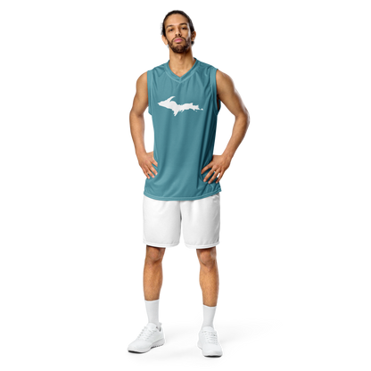 Michigan Upper Peninsula Basketball Jersey (w/ UP Outline) | Unisex - Lake Huron