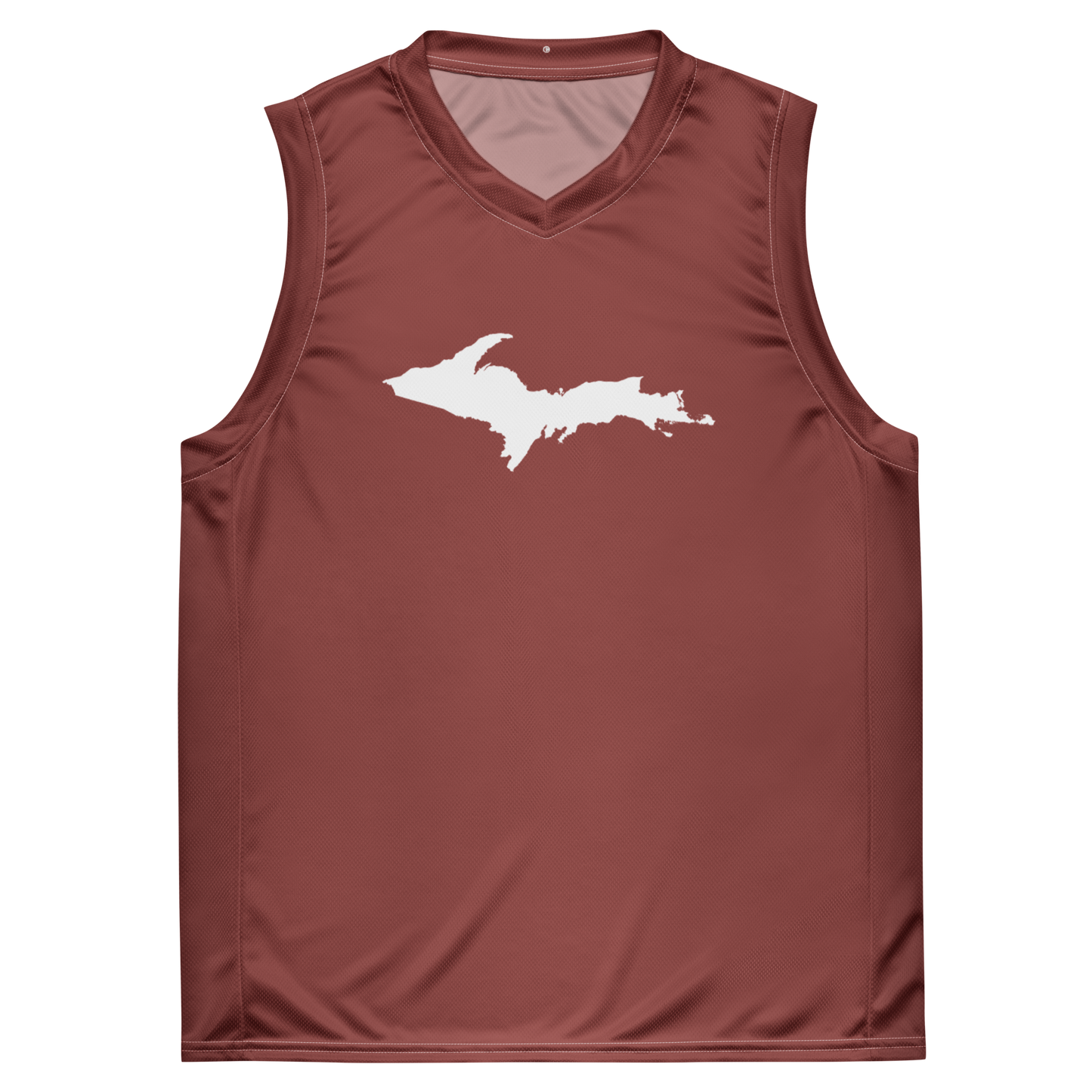 Michigan Upper Peninsula Basketball Jersey (w/ UP Outline) | Unisex - Ore Dock Red