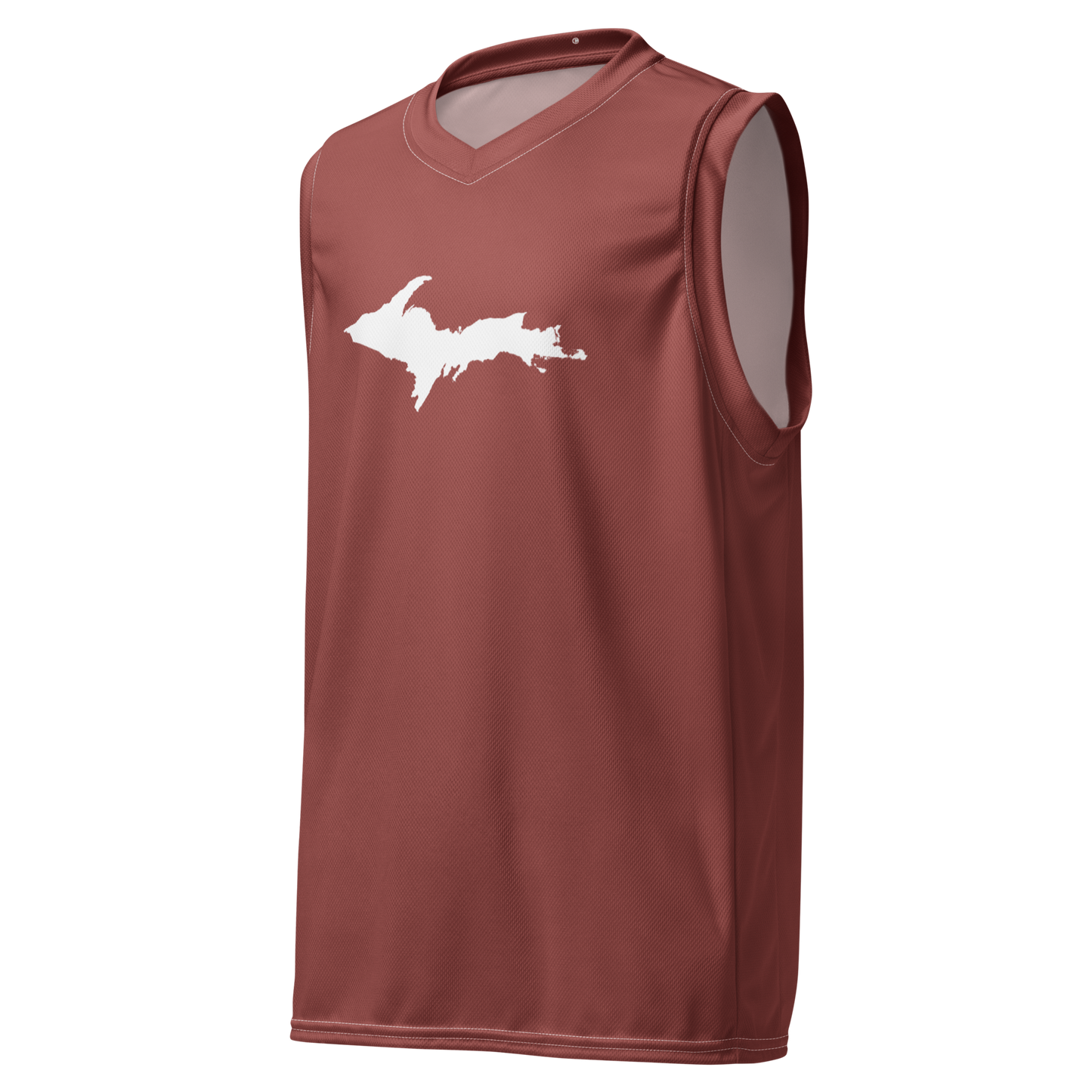 Michigan Upper Peninsula Basketball Jersey (w/ UP Outline) | Unisex - Ore Dock Red