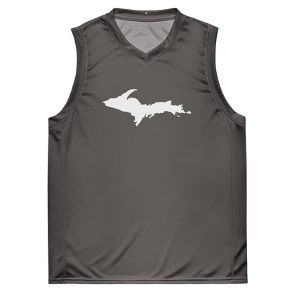 Michigan Upper Peninsula Basketball Jersey (w/ UP Outline) | Unisex - Warren Tank Grey