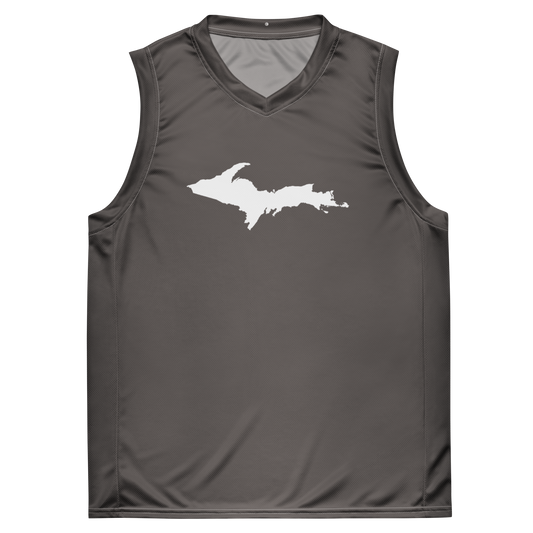 Michigan Upper Peninsula Basketball Jersey (w/ UP Outline) | Unisex - Warren Tank Grey