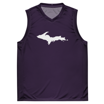 Michigan Upper Peninsula Basketball Jersey (w/ UP Outline) | Unisex - Blackcurrant