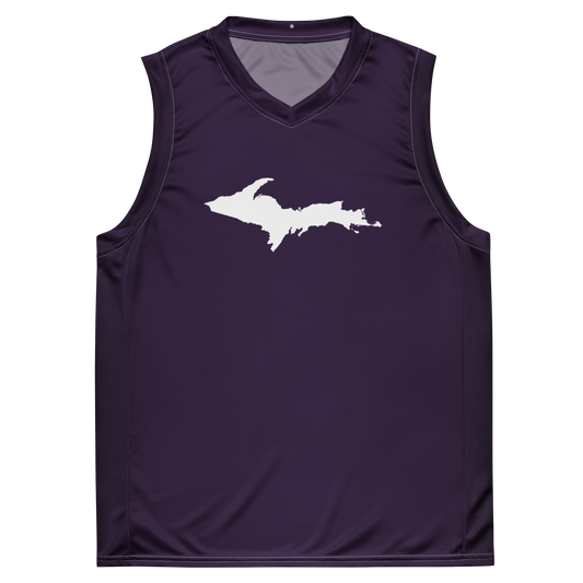 Michigan Upper Peninsula Basketball Jersey (w/ UP Outline) | Unisex - Blackcurrant