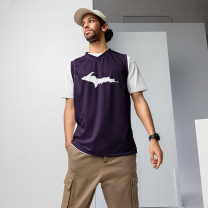 Michigan Upper Peninsula Basketball Jersey (w/ UP Outline) | Unisex - Blackcurrant