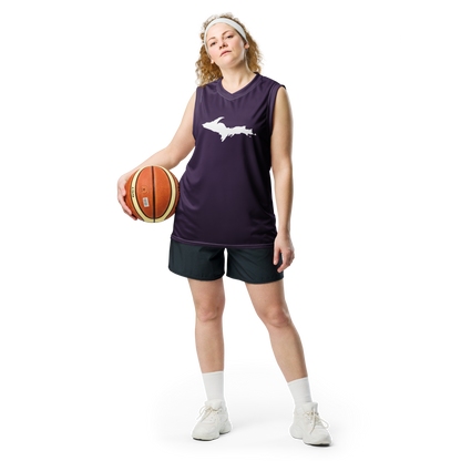 Michigan Upper Peninsula Basketball Jersey (w/ UP Outline) | Unisex - Blackcurrant