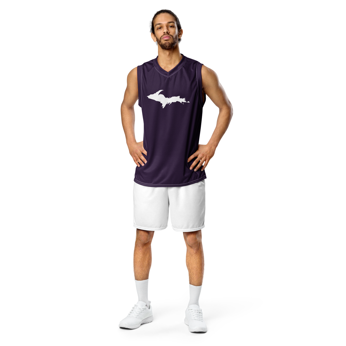 Michigan Upper Peninsula Basketball Jersey (w/ UP Outline) | Unisex - Blackcurrant