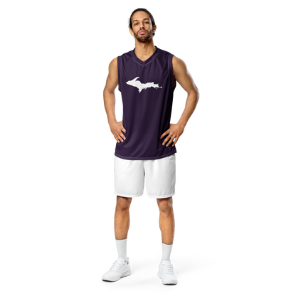 Michigan Upper Peninsula Basketball Jersey (w/ UP Outline) | Unisex - Blackcurrant