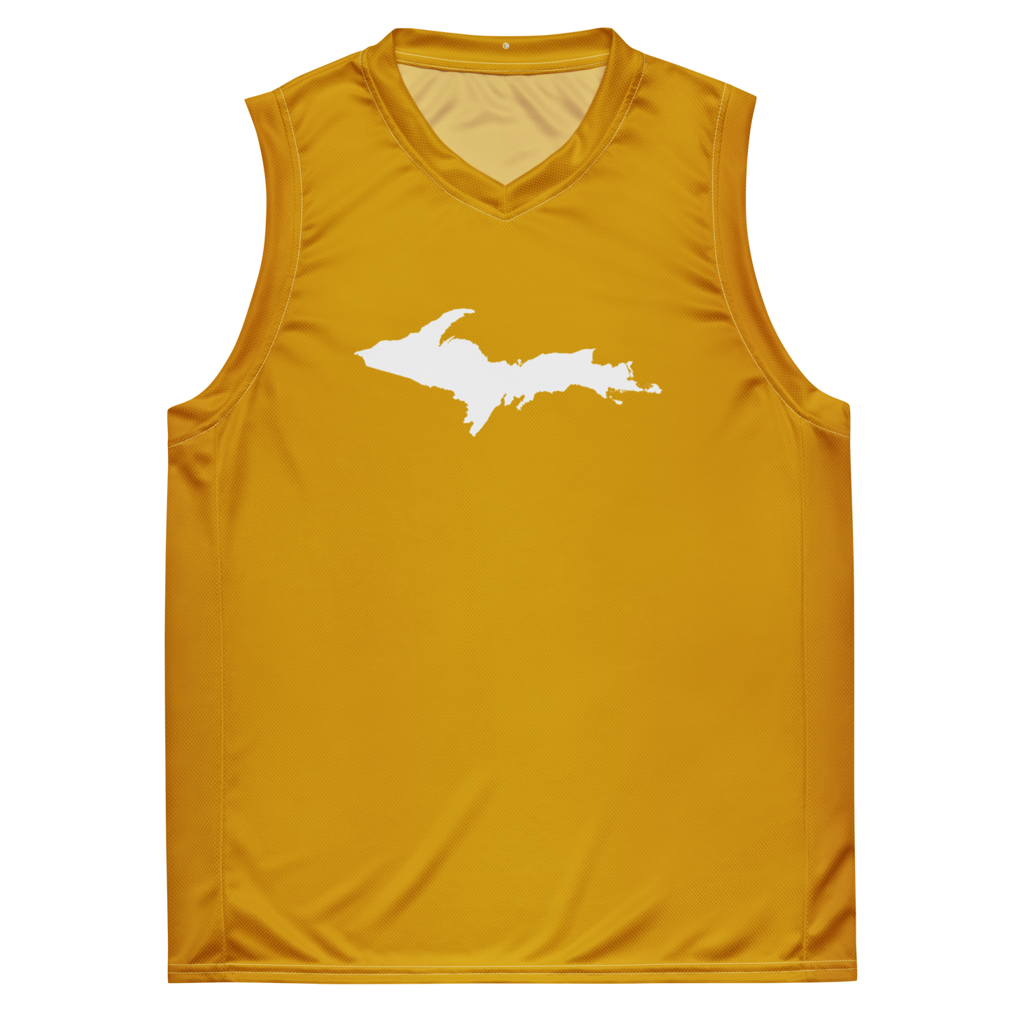 Michigan Upper Peninsula Basketball Jersey (w/ UP Outline) | Unisex - Gold