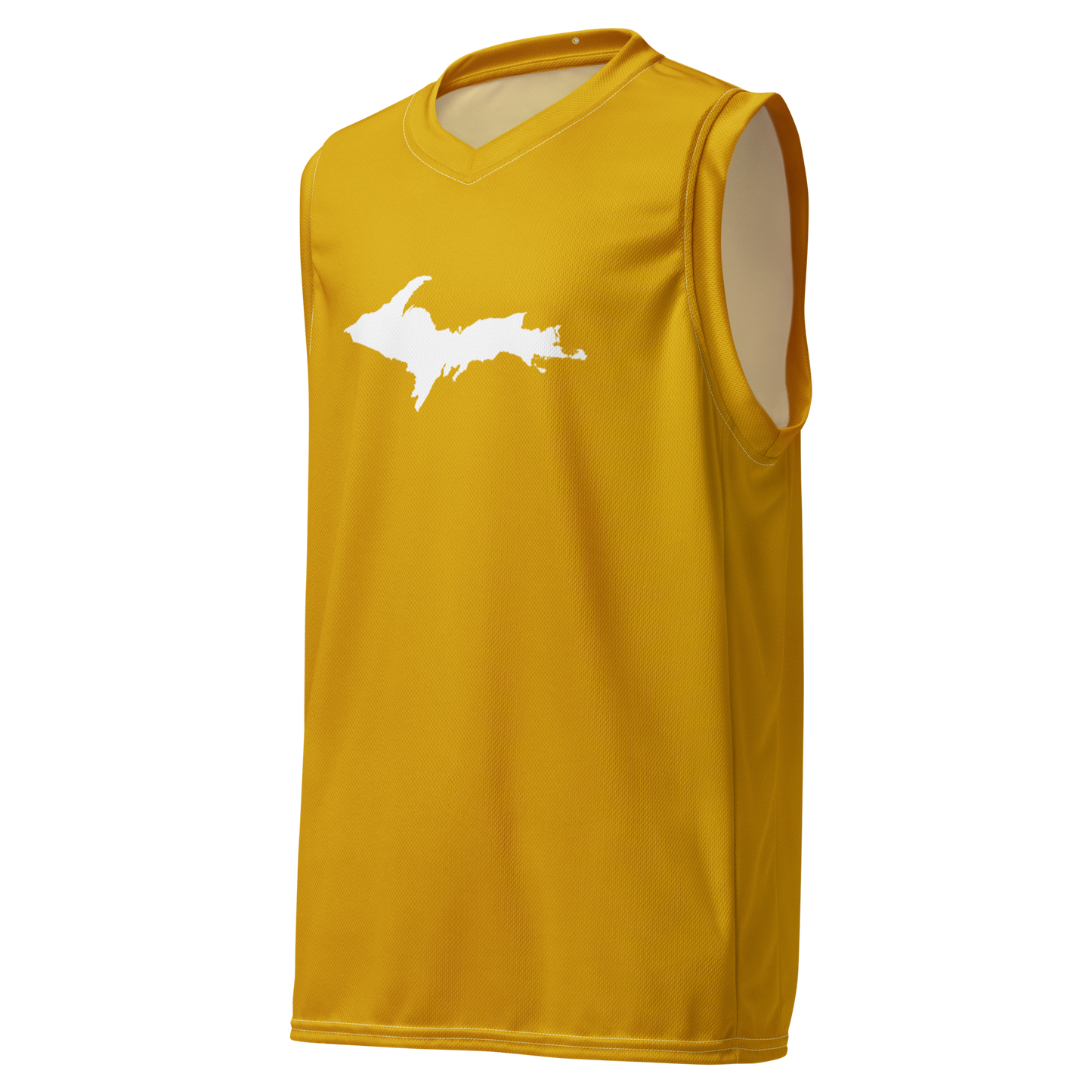 Michigan Upper Peninsula Basketball Jersey (w/ UP Outline) | Unisex - Gold