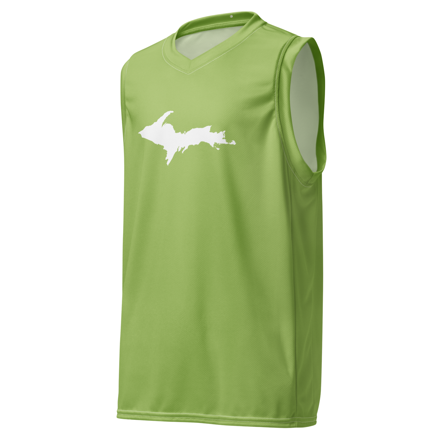 Michigan Upper Peninsula Basketball Jersey (w/ UP Outline) | Unisex - Gooseberry Green